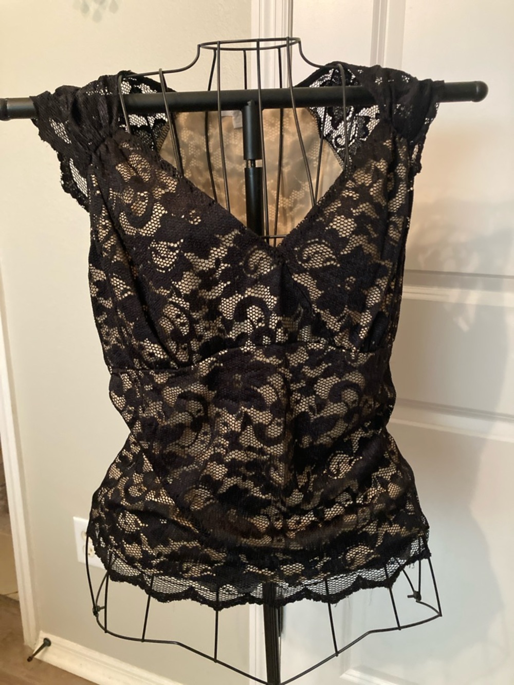 New York & Company Black and Gold Top